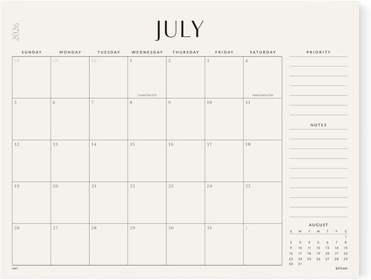 Jotsome Large Desk Calendar 2026-2027, Desk Pad Calendar From Now to June 2027 22x17 inch, Desk Blotter Calendar for Home and Office, Easy Planning (Beige, 17" x 22")