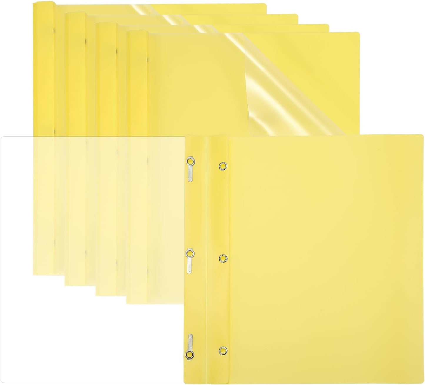PATIKIL Plastic Report Covers with Prong, 5 Pcs 80 Sheet Clear Front Presentation Binders with 3 Metal Prong Fasteners Report Folder for Resume Documents Files Letter, Purple