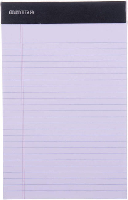 Mintra Office Colorful Legal Pads - Includes 2 Blue, 2 Pink, and, 2 Green Writing Pads, Micro Perforated Lined Sheets, Ideal for Professional & Personal Use, 5"x8" Narrow Ruled, 6 pack Basic Pastel