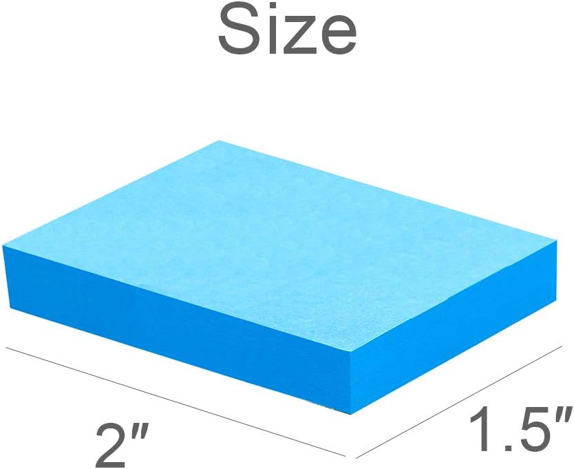 Mini Sticky Notes 1.5x2 Inches, Bright Colors Self-Stick Pads, 24 Pack, 75 Sheets/Pad,1800 Sheets