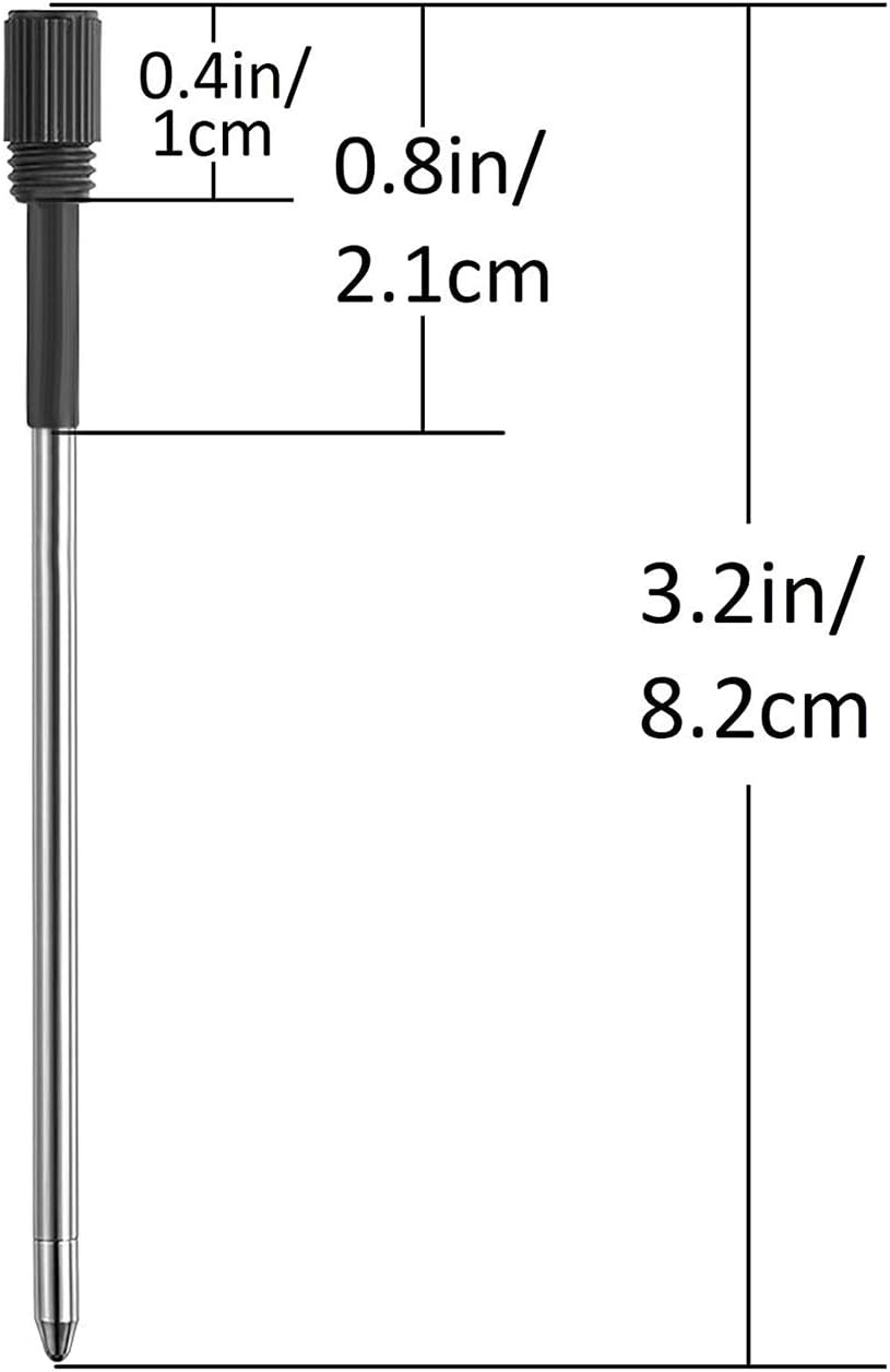 PASISIBICK 3.2 in Black Ink Ballpoint Pen Refills for Metal Diamond Pen(Pack of 20)