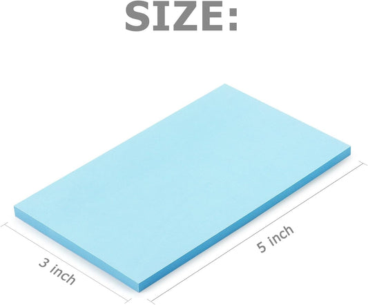 Winner Aura Sticky Notes 3x5 inch Bright Colors Self-Stick Pads 8 Packs 400 Sheets