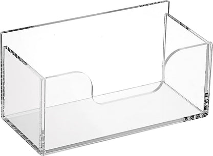 BTSKY 1 Pack Acrylic Index Card Holder Display Stand - 3X5 Inch Notecard Box Recipe Organizer, Clear Index Card Case for Office Desk Recipe Notecard Storage Box, Photo Holder Organizer