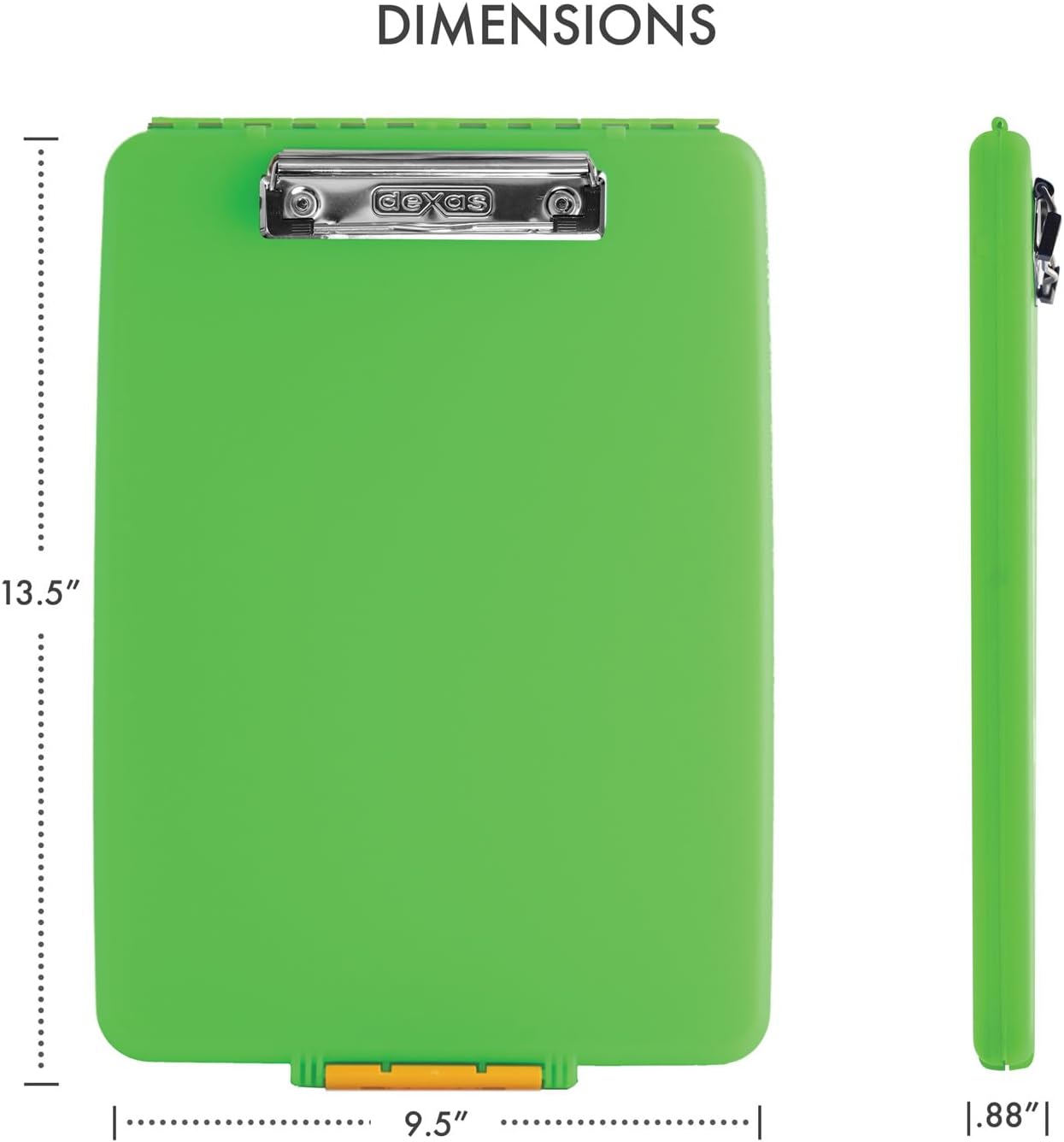 Dexas Slimcase Storage Clipboard, Black