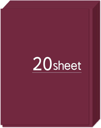 20 Sheet Paver Red/Wine/Burgundy Cardstock, 8.5x11", 250gsm Thick Paper,Heavyweight 92lb Cardstock for DIY Projects,Scrapbook Supplies,Invitations,Business Cards