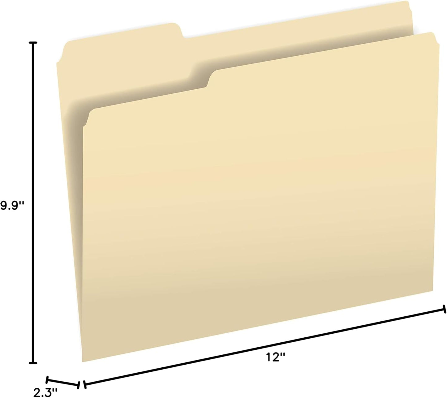The File King 1/3 Cut File Folders Letter Size - 100 Pack | Manilla Folders 8.5 x 11 | Assorted 3 Tabs | Heavy Duty 11-Point Fiber | Made in USA | Undercut Front Style | Easy Labeling & Organization