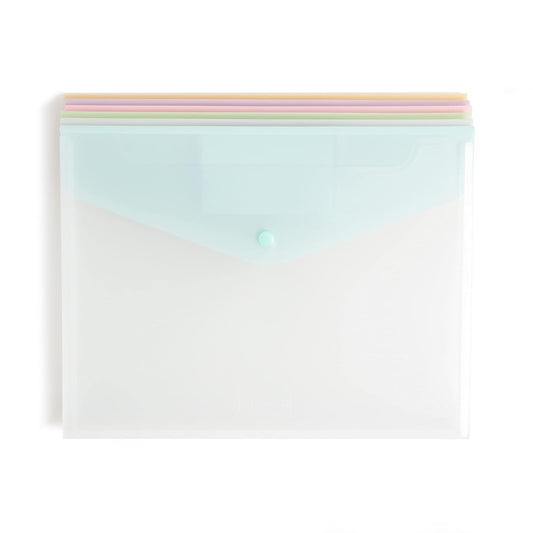 Smead Poly Document Holders, Snap Closure, Side Load, Letter Size, Primary Colors, 6 per Pack (89687)