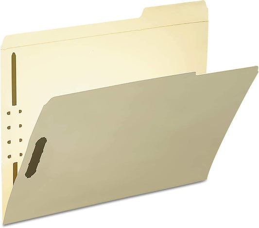 Smead Fastener File Folder, 2-Pack, Reinforced 1/3-Cut Tab Right Position, Letter Size, Manila, 50 per Box (14538)