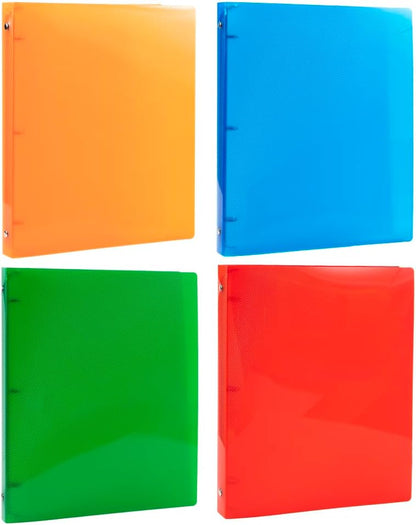 JAM PAPER Plastic 0.75 inch Binder - Clear 3 Ring Binder - Sold Individually