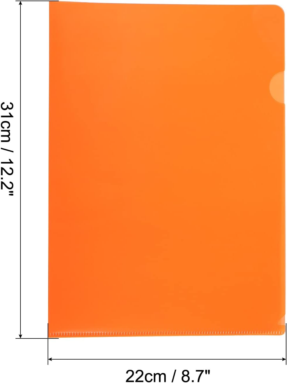 PATIKIL L Type Folders 12 Pack A4 Plastic File Project Pockets Clear Paper Document Jacket Sleeve for Office, Yellow