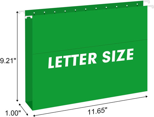 Hanging File Folders, RAZCC 60 Pack Reinforced Hanging Folders Letter Size, Designed for Bulky Files, Filing Cabinet, Adjustable Tabs, Assorted Colors