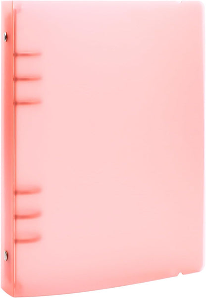 A4 4-Holes Round Ring View Binders Plastic Cover, Refillable Notebook Journal Binder File Folder, Loose Leaf Sheet Protector/DIY Scrapbooking/Binder Cover Protector (Purple)