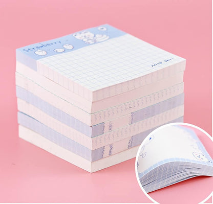 4 Pack Cute Sticky Notes Kawaii Sticky Notes Memo Pad 3.1x3.1 Inches Self-Stick Note Pads Colorful Fruit Sticky Note Pads for Girls DIY Office Home School (320 Sheets), 4 Pads 80 Sheets/Pad