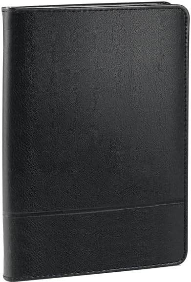 Small Clipboard Padfolio/Portfolio A5 Binder for Writing Pad Refillable 5 x 8 Note Pad, Faux Leather Clipboard Folder Junior Size Portfolio Organizer Folio Clip Board,Black