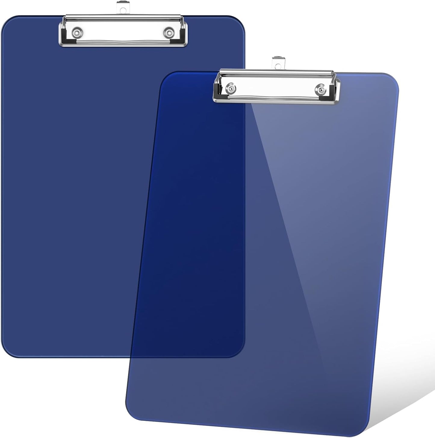Rimilak Plastic Clipboards with Low Profile Metal Clip, Translucent Board, 12.5 x 9 In Letter Size, Office Supply, Back to School, Pink