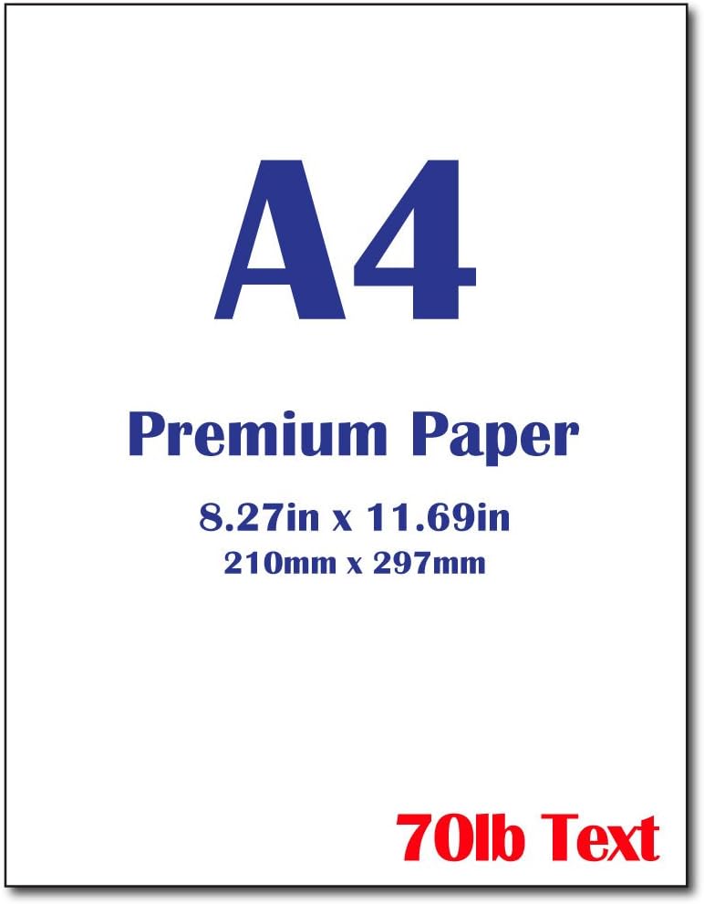 Premium A4 (8.3"x 11.7") Printer Paper - 28lb Bond / 70lb Text (105 gsm) Bright White Paper (40 Sheets)
