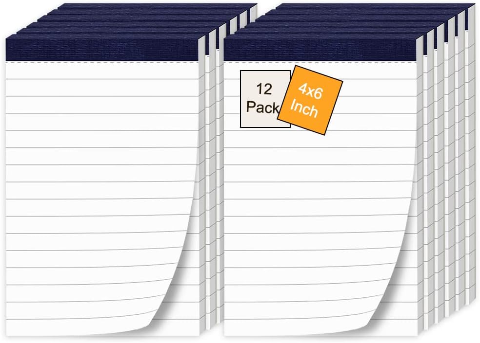 Note Pads 5x8, Narrow Ruled Legal Pad, Multicolor Small Notepads, 30 Sheet/notepad, 8 Pack Colored Legal Pads, Pink Legal Pad, Purple Notepad, Perforated Lined Note Pads for Study, Office, To-Do Lists