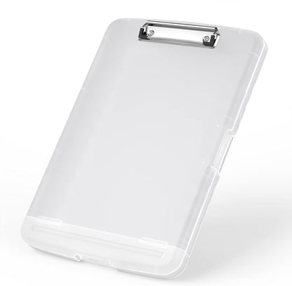 Rimilak Plastic Clipboard with Storage, 8.5 x 11 High Capacity Folio Nursing Case with Pen Holder, Size 14.2 x 9.6 x 1.2″ Folder Side-Opening for Classroom, Teacher, Smooth Writing, Dark Green