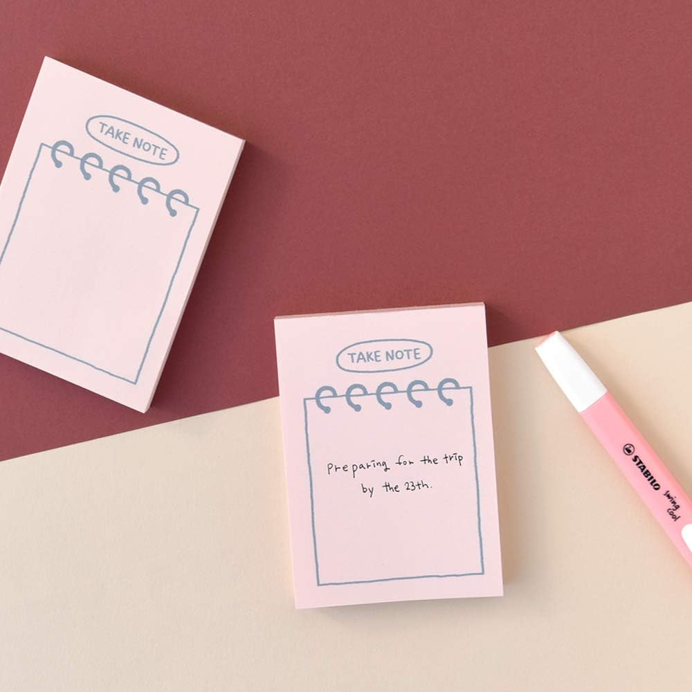 Monolike Memopad Memories design B SET - 4 Packs, 4 Different Designs, 100 Sheets Per Pad, Total 400 Sheets, Note pads, Writing pads, 3.15 x 4.17 Inches