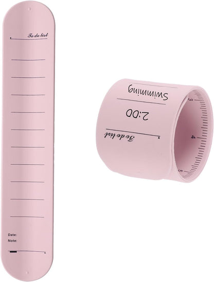 uxcell 2Pcs Writable Wrist Band, 9.45" x 1.18" Waterproof Slap Bracelet Reusable Writable Erasable to Do List Silicone Memo Wrist Bands for Planner Reminder (White)
