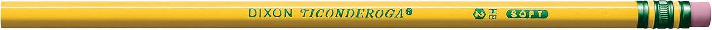 Wood-Cased Pencils, Unsharpened, 2 HB Soft, Yellow, 12 Count