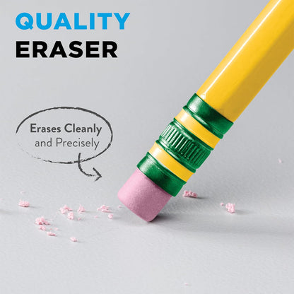 Wood-Cased Pencils, Unsharpened, 2 HB Soft, Yellow, 12 Count