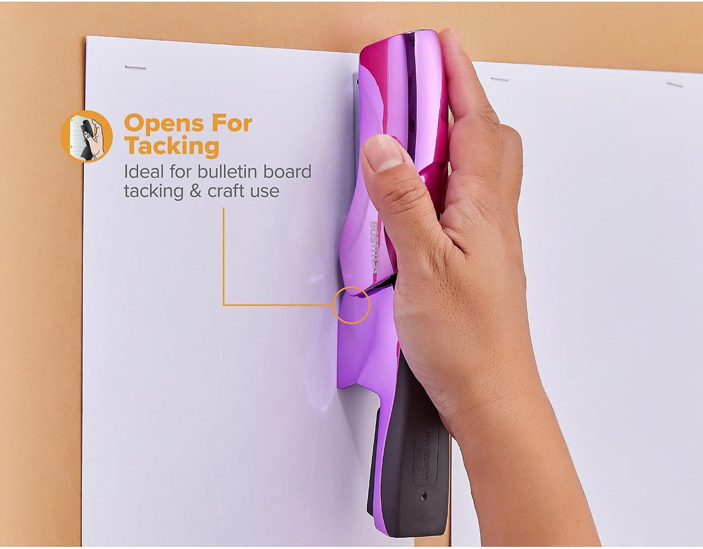 Bostitch Office Heavy Duty Stapler, 40 Sheet Capacity, No Jam, Half Strip, Fits into the Palm of Your Hand, For Classroom, Office or Desk, Black