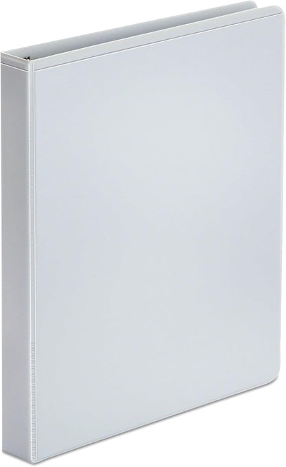 Universal Economy Round Ring View Binder, 3 Rings, 1" Capacity, 11 x 8.5, White, 12/Carton
