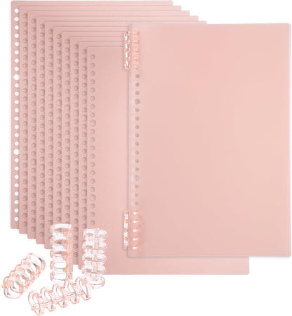 PATIKIL 12 Pack Binding Covers, A5(8.4x5.7 Inch) 22 Mil Plastic Notebook Covers Sheets with Binding Comb for Book Report Presentation, Light Blue