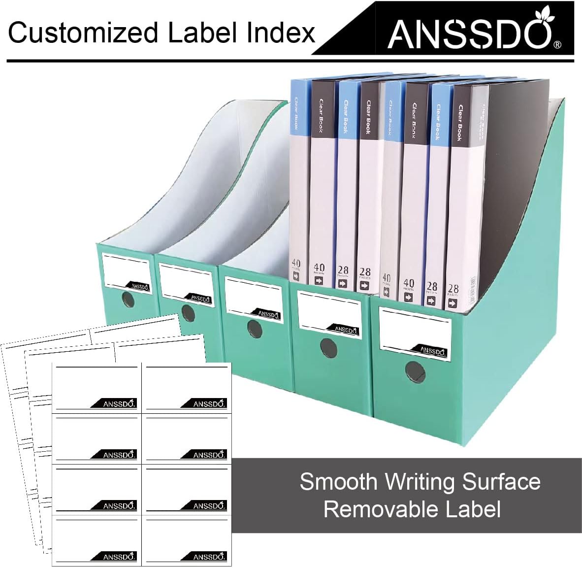 ANSSDO 12 Pack Teal Cardboard Magazine Holders, Premium Magazine File Holder for Desk, Foldable Large Volume Magazine File Organizer as Book Bins or Folder Holder for Office or School…