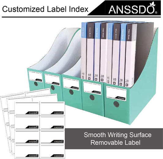ANSSDO 12 Pack Teal Cardboard Magazine Holders, Premium Magazine File Holder for Desk, Foldable Large Volume Magazine File Organizer as Book Bins or Folder Holder for Office or School…