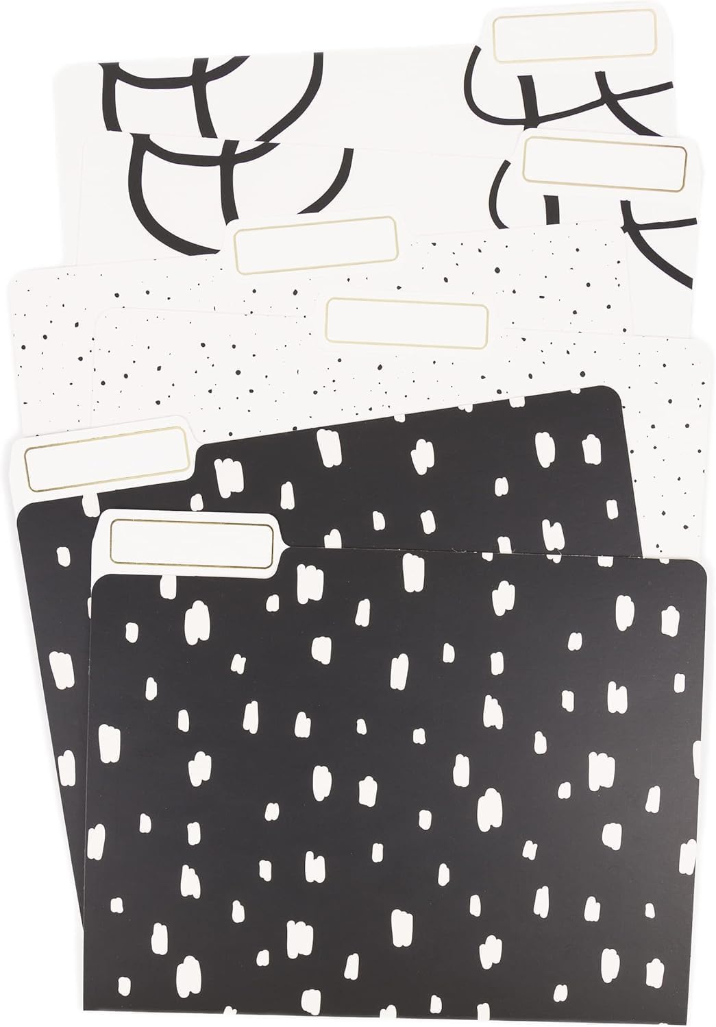 U Brands Fashion File Folders, 1/3-Cut Tabs in Assorted Positions, Letter Size, Office Supplies, 6 Count (Classic)