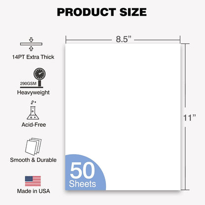 Veritas White Cardstock 8.5 x 11”, 110LB Index/199GSM Heavyweight Card Stock, 100 Sheets, Thick Cardstock Printer Paper for Copy, Printing, Art Projects, Invitations, Made In USA