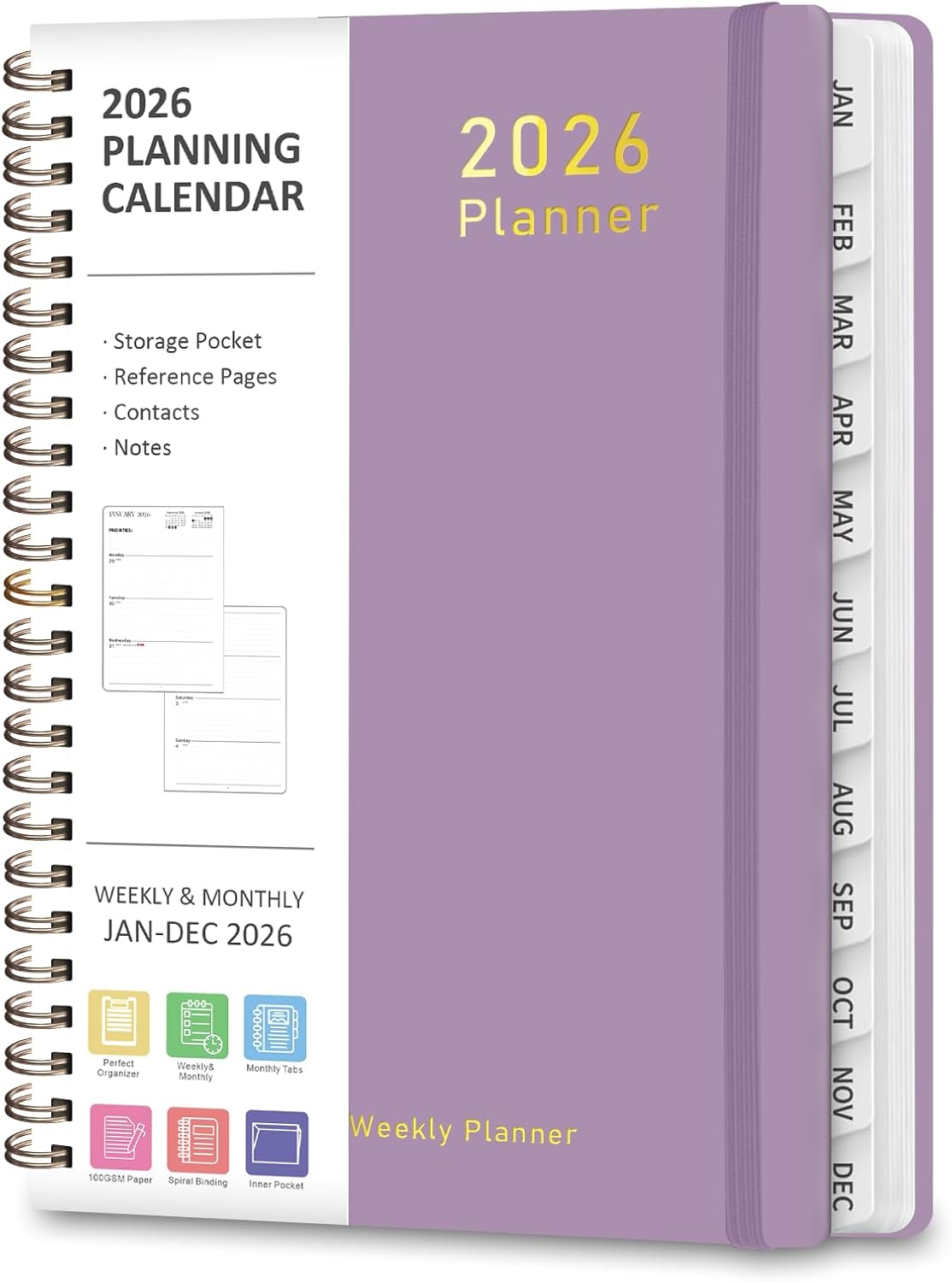 Planner 2026-2027, Weekly and Monthly Academic Year Calendar Planner, July 2026 - June 2027, Daily Agenda Book for Office School Supplies, A5(6.3'' x 8.5'')