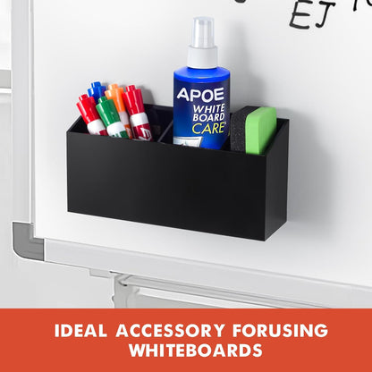 Magnetic Dry Erase Marker Holder, Acrylic Magnet Pen Holder for Whiteboard, Refrigerator, Magnetic Fridge Organizer for Office, Classroom, Whiteboard Maker Holder, Locker Organizer