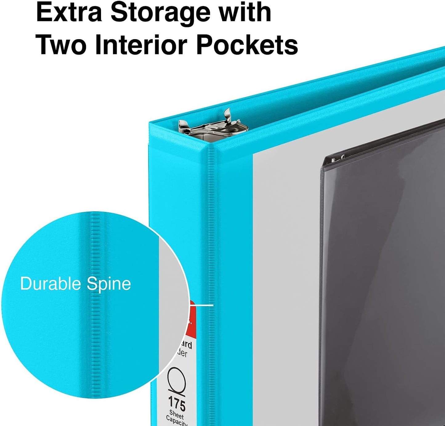 Staples Standard 2-Inch 3-Ring View Binder, Holds Up to 450 Sheets, Orange, Durable Binder for Office & School