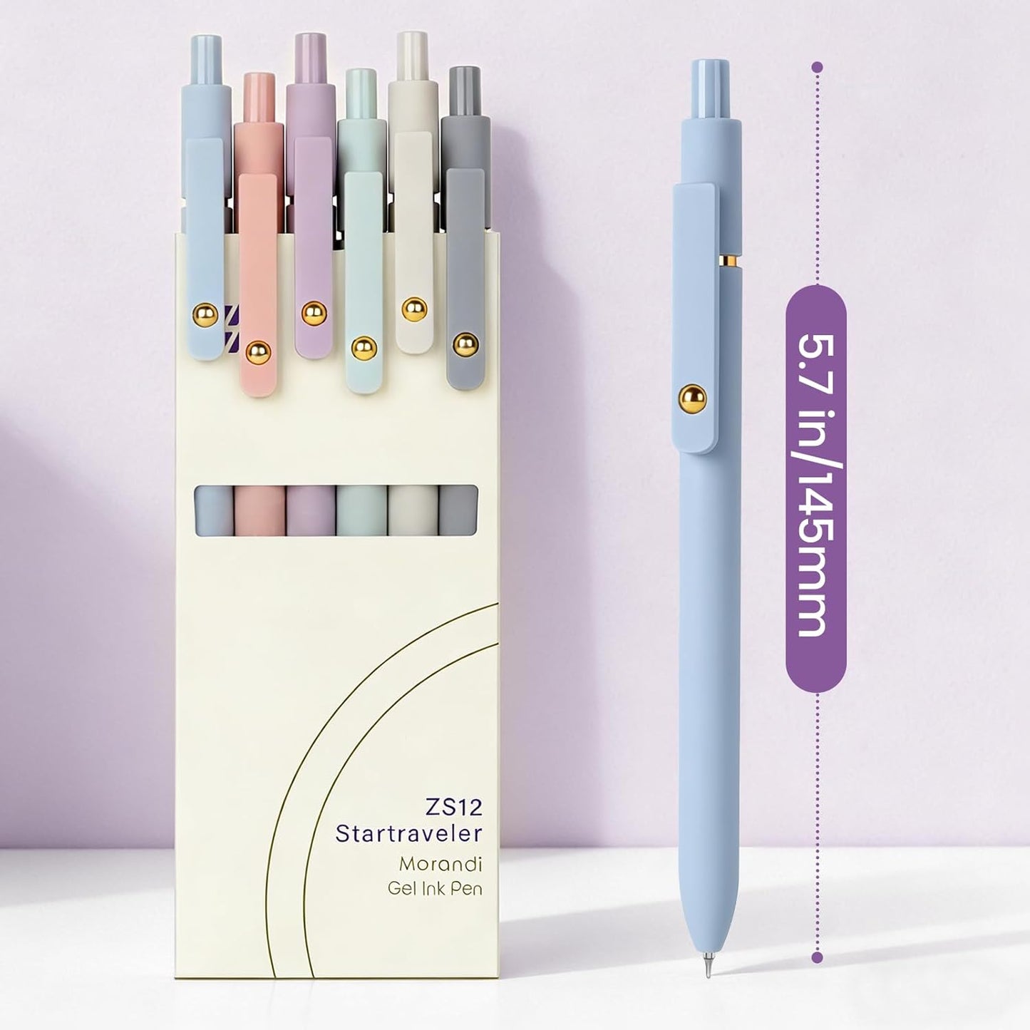 FIOVER 5pcs Gel Pens Quick Dry Ink Pens Fine Point Premium Retractable Rolling Ball Gel Pens Black Ink Smooth Writing for School Office Home
