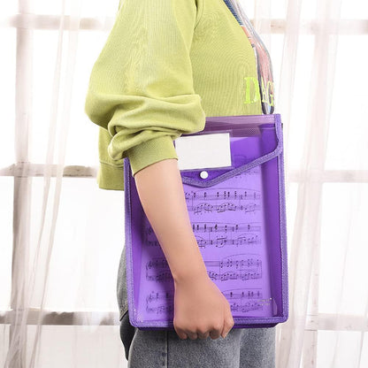 Plastic File Folder, 9 Pcs Large-Capacity Poly Envelope Expanding Wallet Document Folder Letter Size A4 Accordion File Pouch with Label Pocket, Snap Button for School Home Work Office Organization
