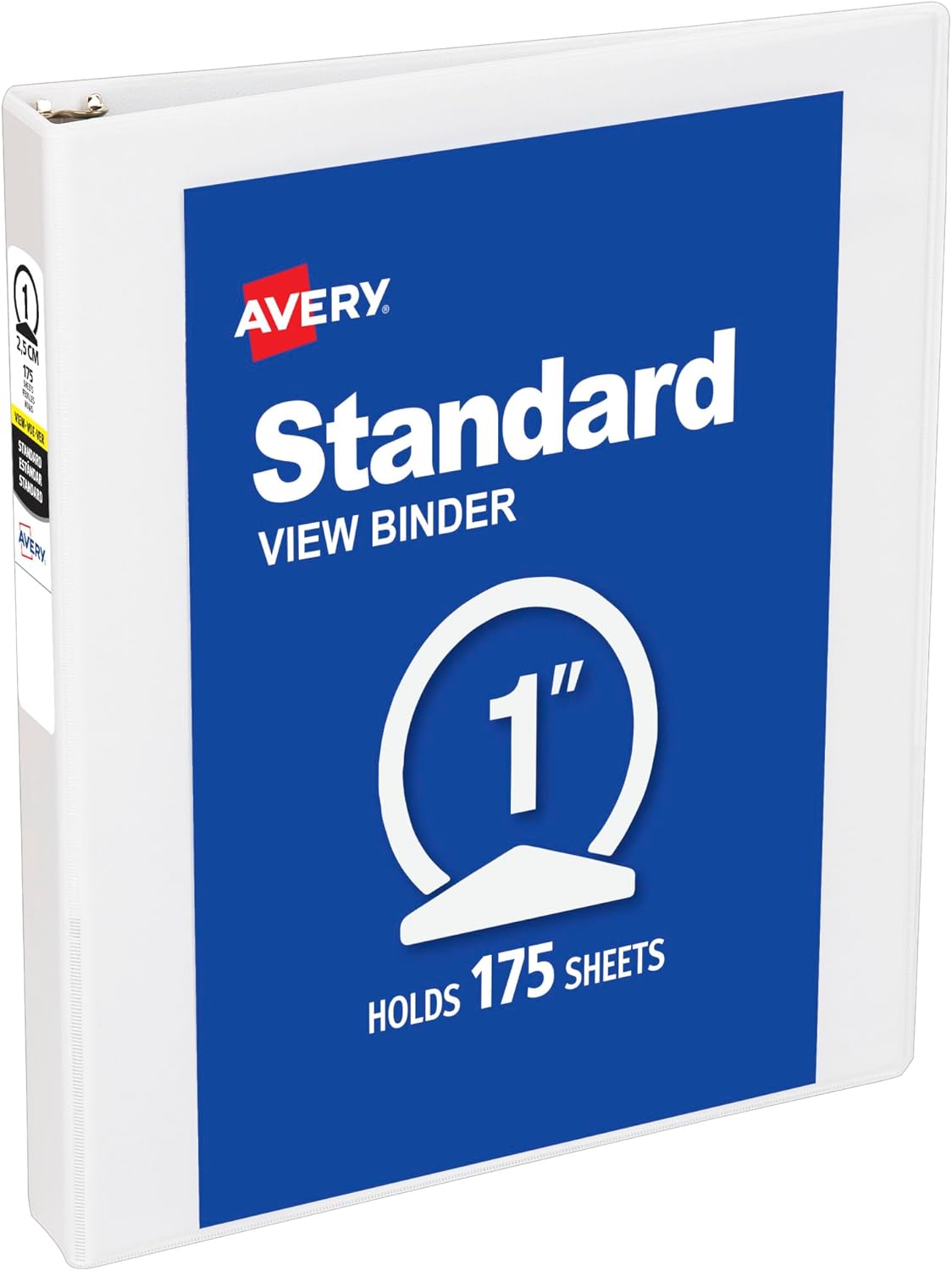 Avery Standard View Mini 3 Ring Binder, 1" Round Rings, 175-Sheet Capacity, 1.4 Inch Wide Spine, 1 White Binder, Ideal for Lightweight Organization and Occasional Referencing (05806)