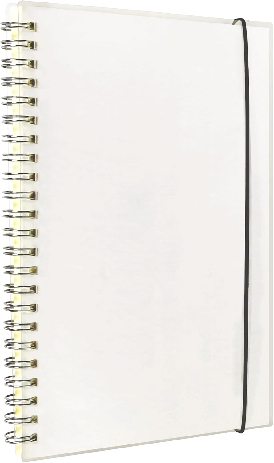 Smilo 3 Pack Spiral Notebook,A5 Graph Paper Notebook,5.7" x 8.3",80 Sheets (160 Pages),100 GSM Thick Paper,Transparent Hardcover,Journals for School,Office, Writing,Math,Engineering,Note Taking