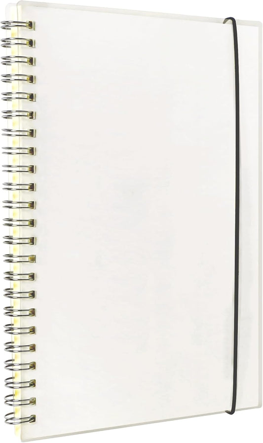 Smilo 3 Pack Spiral Notebook,A5 Graph Paper Notebook,5.7" x 8.3",80 Sheets (160 Pages),100 GSM Thick Paper,Transparent Hardcover,Journals for School,Office, Writing,Math,Engineering,Note Taking