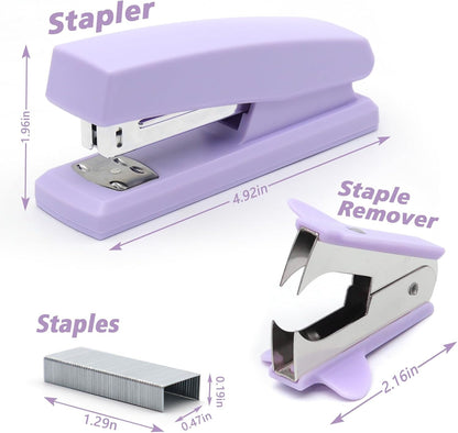 Pink Office Stapler, 25 Sheet Capacity with 2000 Staples and Staple Remover, Desktop Stapler,Pink Office Supplies for Students and Office Clerks
