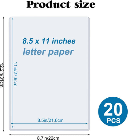 8.5" x 11" Hard Plastic Sheet Protectors, Rigid Clear Waterproof Protectors, Paper Sleeves Photo Plastic Sleeves (14 Pack)