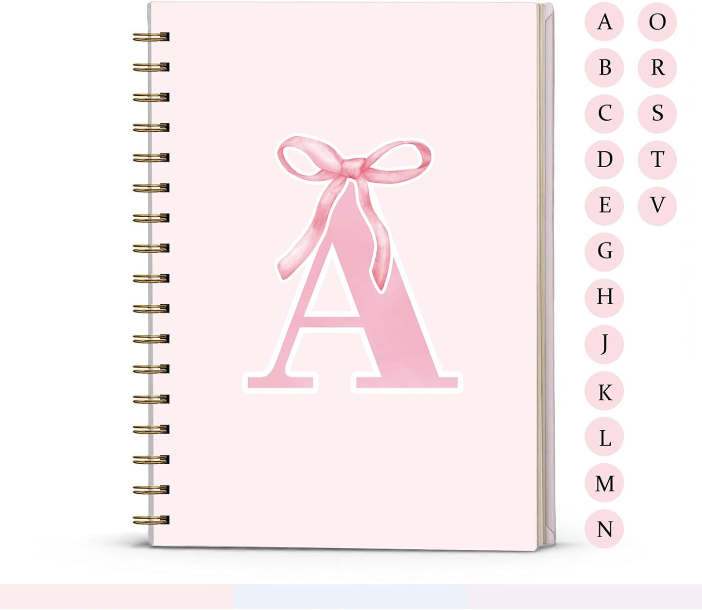 Blue Bow Journal Notebook for Girls,Initial H Journals Personalized Diary Gifts for Teen Girl Kids,Monogrammed Gifts for Women,Trendy Coquette Cute Hardcover Spiral Notebook 5.5 x 8.3 - Colors B