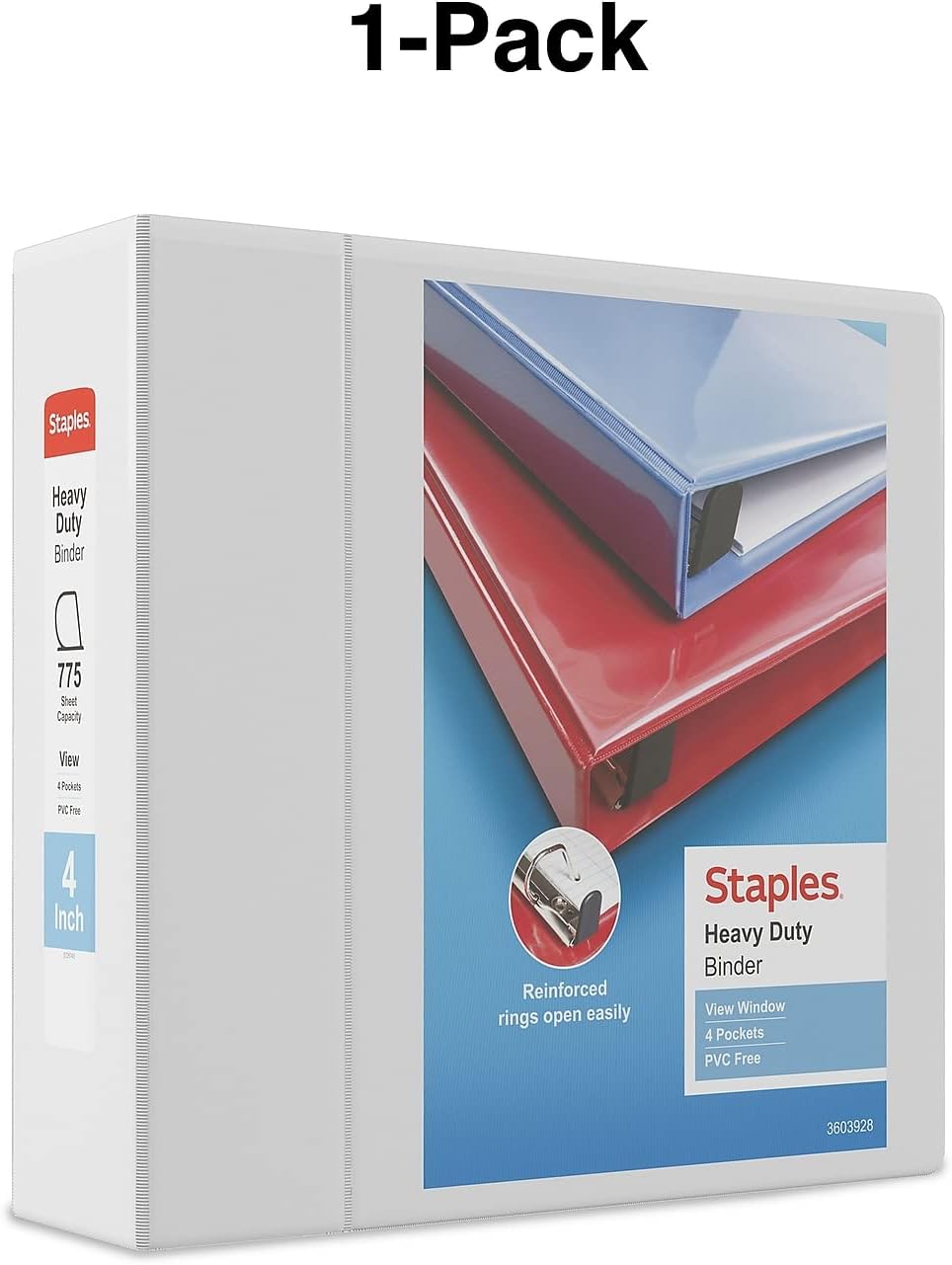 Staples Heavy-Duty 2-Inch D-Ring View Binder, Reinforced Spine, Holds Up to 450 Sheets, Gray, for Office & School