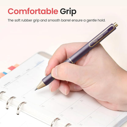 Taja Gel Pens, 6 Pcs Quick Dry Black Gel Ink Pens, 0.5mm Fine Point Smooth Writing Pens for Journaling and Note Taking, Cute Aesthetic Pens for Women & Men-Pastel