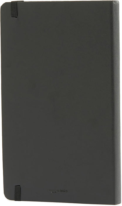 Amazon Basics Classic Lined Writing Notebook for Note Taking and Journaling, Hardcover with Elastic Closure, 240 Pages, 5" x 8.25", Black
