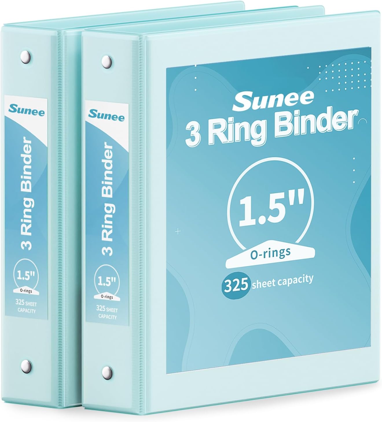 SUNEE 3 Ring Binder 3 Inch 2 Pack, Clear View Binder Three Ring PVC-Free (Fit 8.5x11 Inches) for School or Office Supplies, Pink