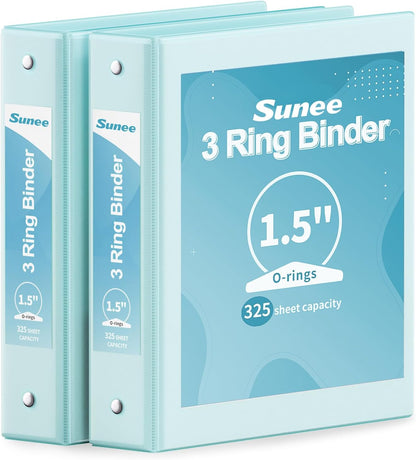 SUNEE 3 Ring Binder 3 Inch 2 Pack, Clear View Binder Three Ring PVC-Free (Fit 8.5x11 Inches) for School or Office Supplies, Pink