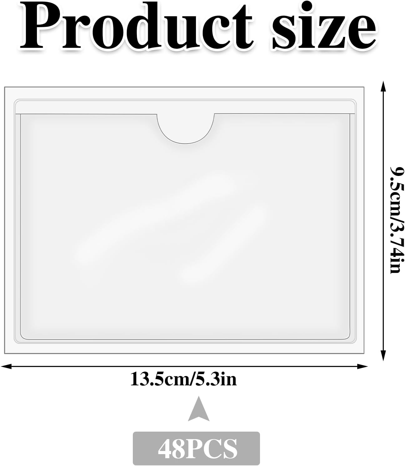 36 Pack 3" x 5" Index Card Holder Adhesive Plastic Label Holders Clear Tote Bag Labels Stickers for Organizing Storage Bins Library Card Shelves